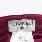 Chanel Pants CC Logo Button Tweed Trim Skinny Cotton — view 3