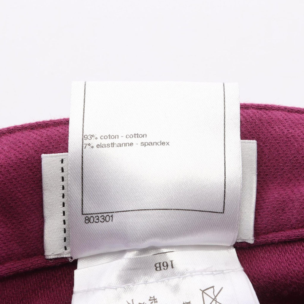 Chanel Pants CC Logo Button Tweed Trim Skinny Cotton — view 4