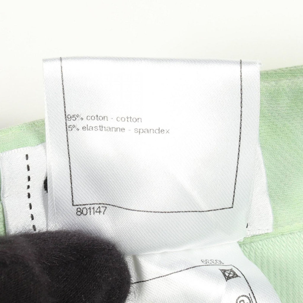 Chanel Pants CC Logo Pearl Button Skinny Cotton — view 4