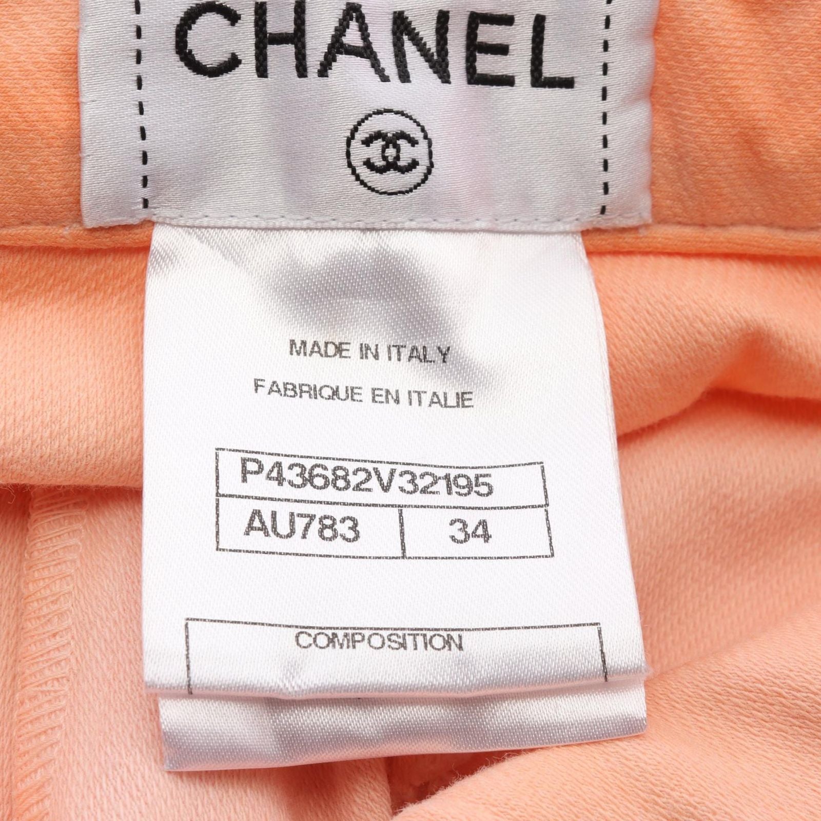 Chanel Pants CC Logo Pearl Button Skinny Cotton — view 5
