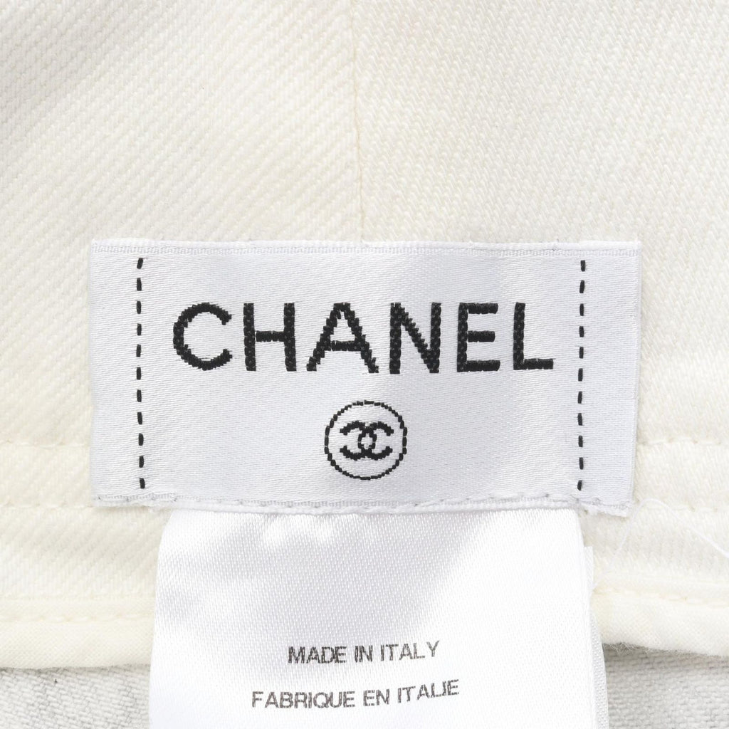 Chanel Denim Pants CC Logo Button Washout Skinny Cotton — view 3