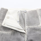 Chanel Denim Pants CC Logo Button Washout Skinny Cotton — view 6