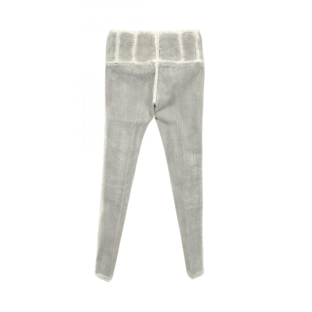 Chanel Denim Pants CC Logo Button Washout Skinny Cotton — view 2