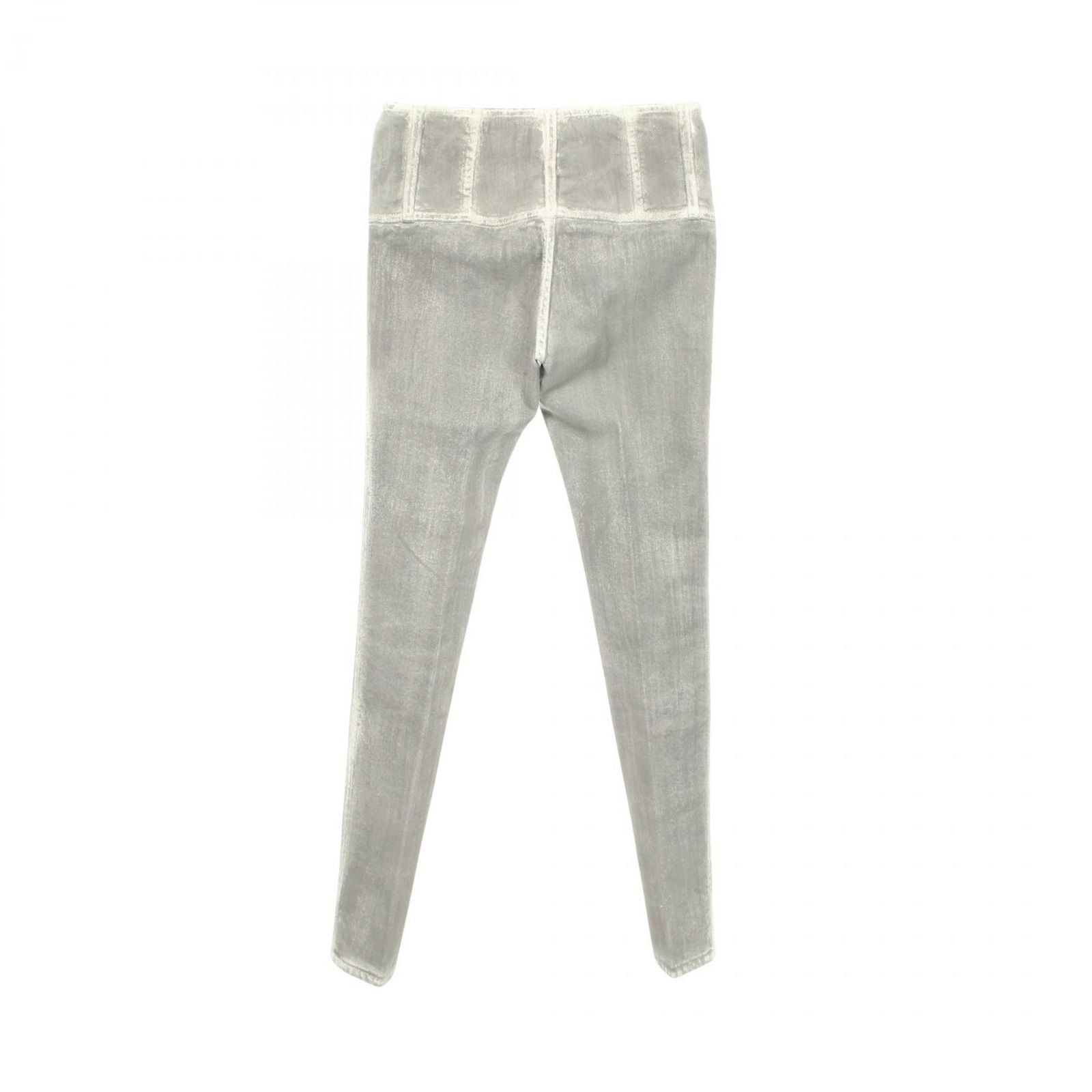 Chanel Denim Pants CC Logo Button Washout Skinny Cotton — view 2