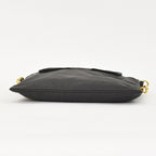 Prada Ribbon Shoulder Bag Triangle Logo Nylon Black Gold — view 8