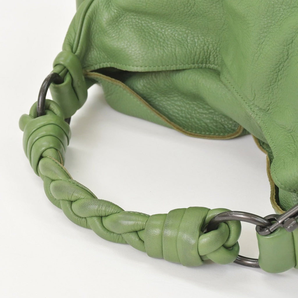 Bottega Veneta Intrecciato Handbag Khaki Calfskin — view 5