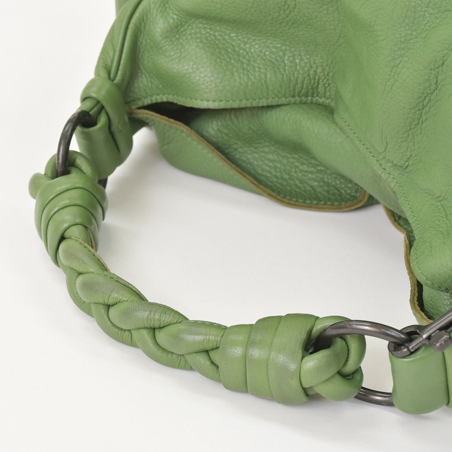 Bottega Veneta Intrecciato Handbag Khaki Calfskin — view 5