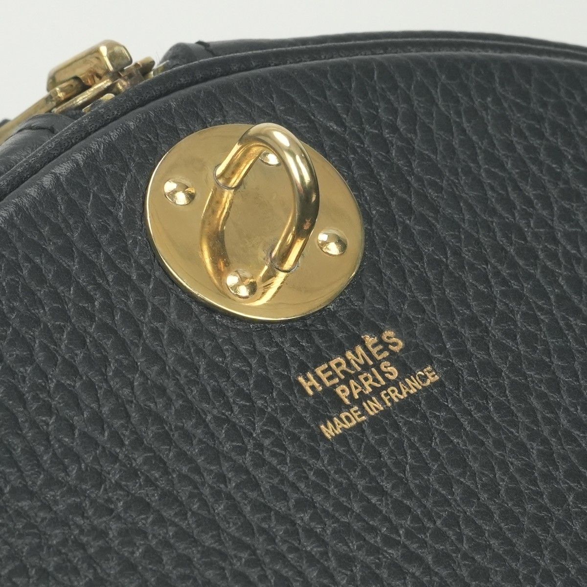 Hermes All Day Boston Bag Ardennes Noir Black Gold — view 7