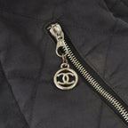 Chanel Chain Handle Handbag CC Logo Charm Quilted Black Canvas Silver — view 4