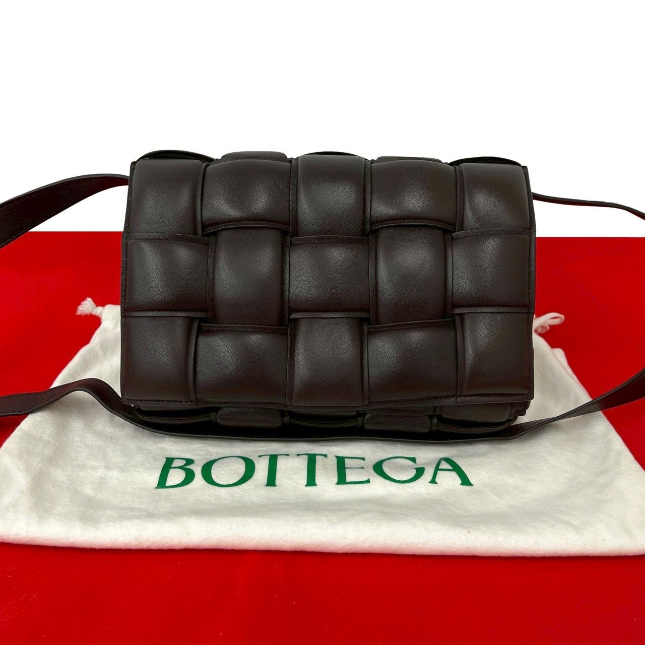 Bottega Veneta Padded Cassette Intrecciato Leather Shoulder Bag Brown