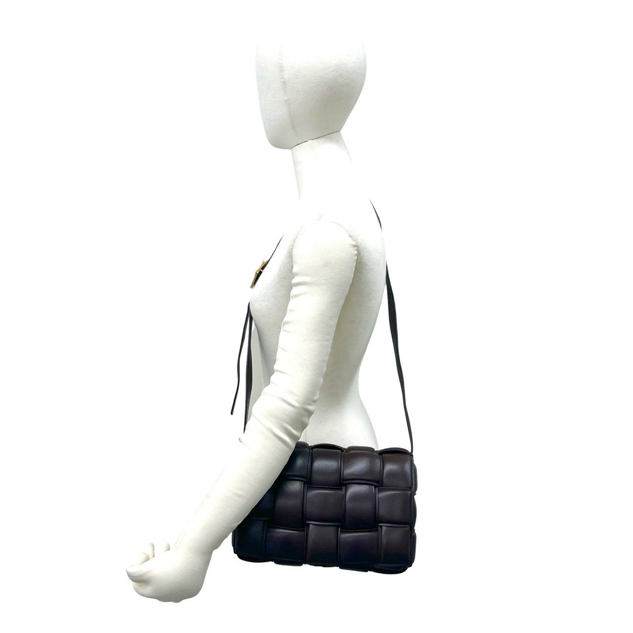Bottega Veneta Padded Cassette Intrecciato Leather Shoulder Bag Brown — view 2