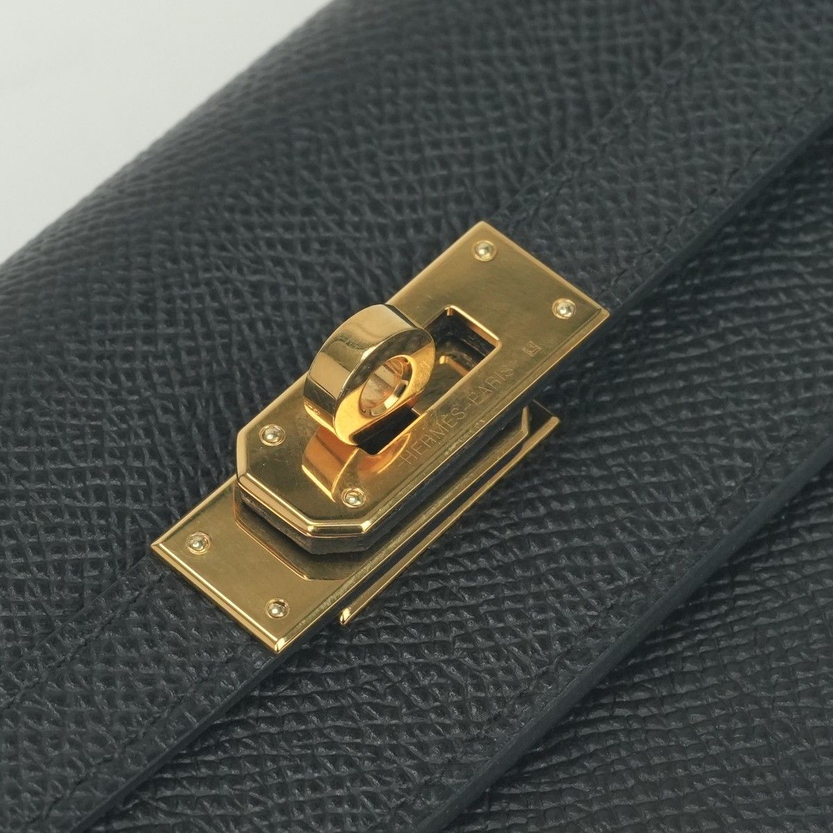 Hermes Kelly Wallet To Go Epsom Noir Black Gold Veau — view 5