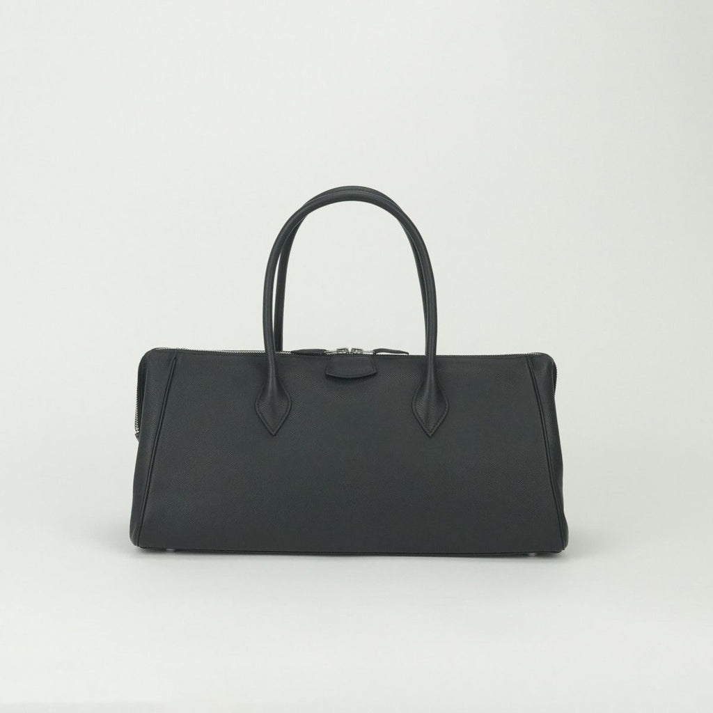 Hermes Paris Bombay 40 Boston Bag Epsom Noir Black Silver Veau