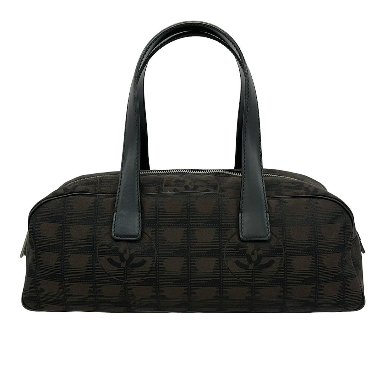 Chanel Handbag New Travel Line Dark Brown Black Leather