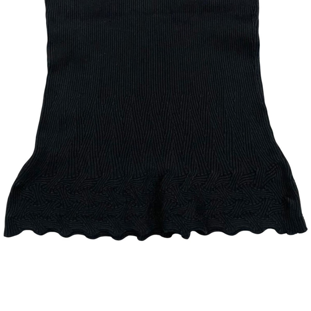 Chanel Short Sleeve Sweater CC Logo Flare Summer Knit 40 Cotton Black — view 6