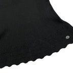Chanel Short Sleeve Sweater CC Logo Flare Summer Knit 40 Cotton Black — view 7