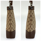 Gucci Brown Beige GG Canvas Leather Shoulder — view 8