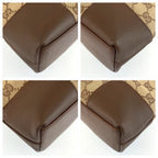 Gucci Brown Beige GG Canvas Leather Shoulder — view 4