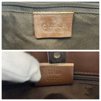 Gucci Brown Beige GG Canvas Leather Shoulder — view 3