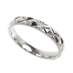 Chanel Platinum Quilted Ring Diamond