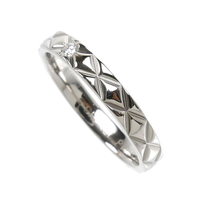 Chanel Platinum Quilted Ring Diamond — view 2