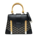 Goyard Saigon PM Black Hand Shoulder 2-Way Bag Canvas Leather