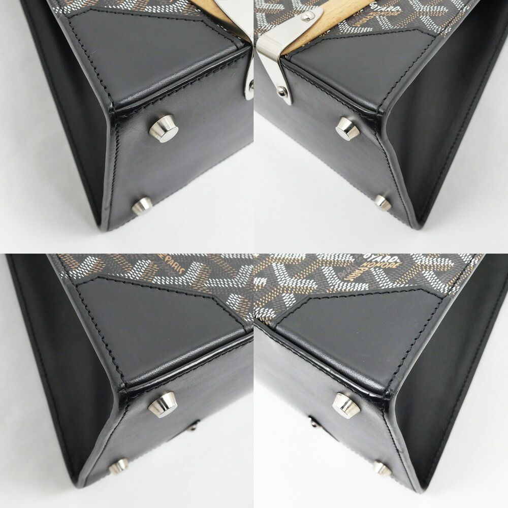 Goyard Saigon PM Black Hand Shoulder 2-Way Bag Canvas Leather — view 4