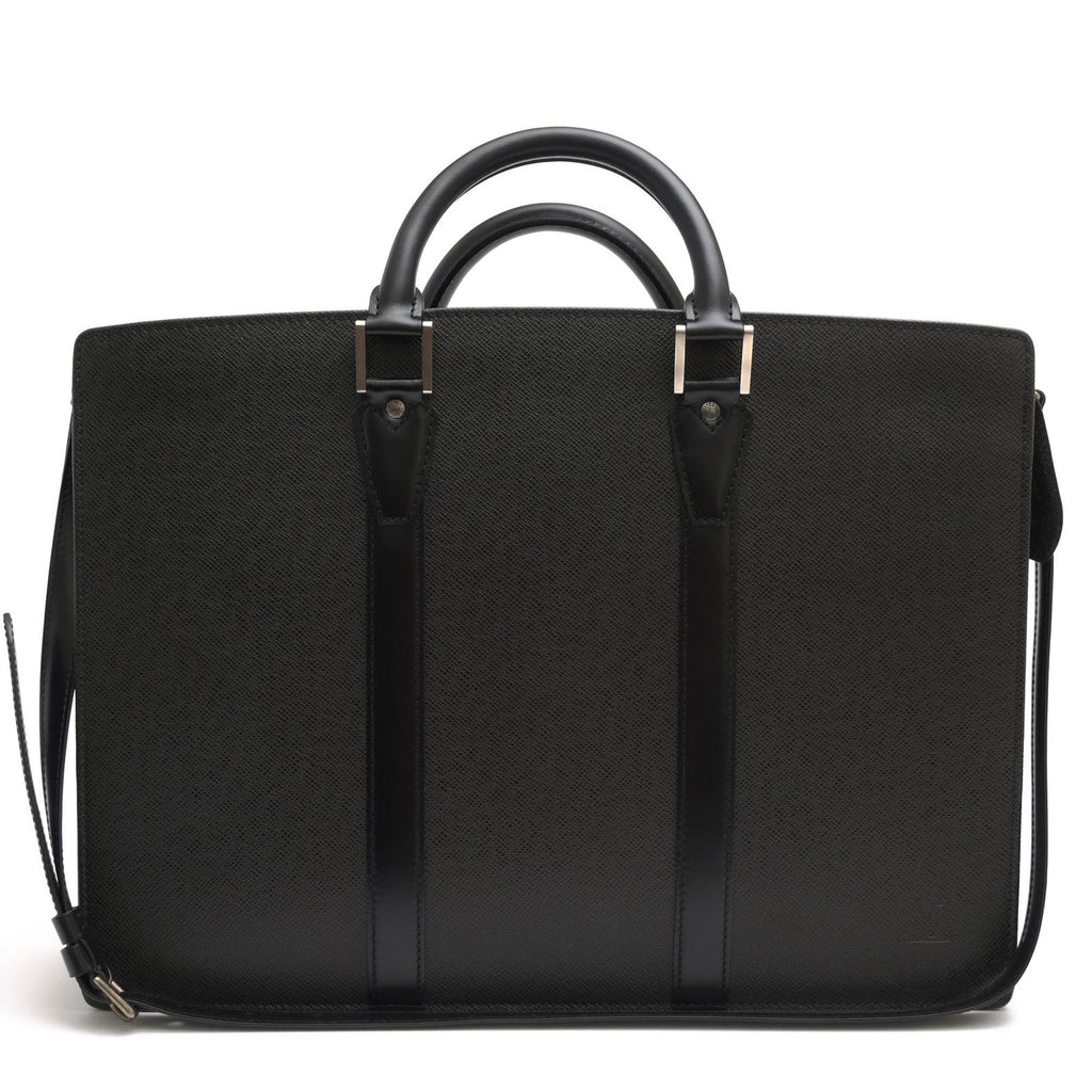Louis Vuitton Briefcase Business Leather Black Porte Documents Lozan 2-Way
