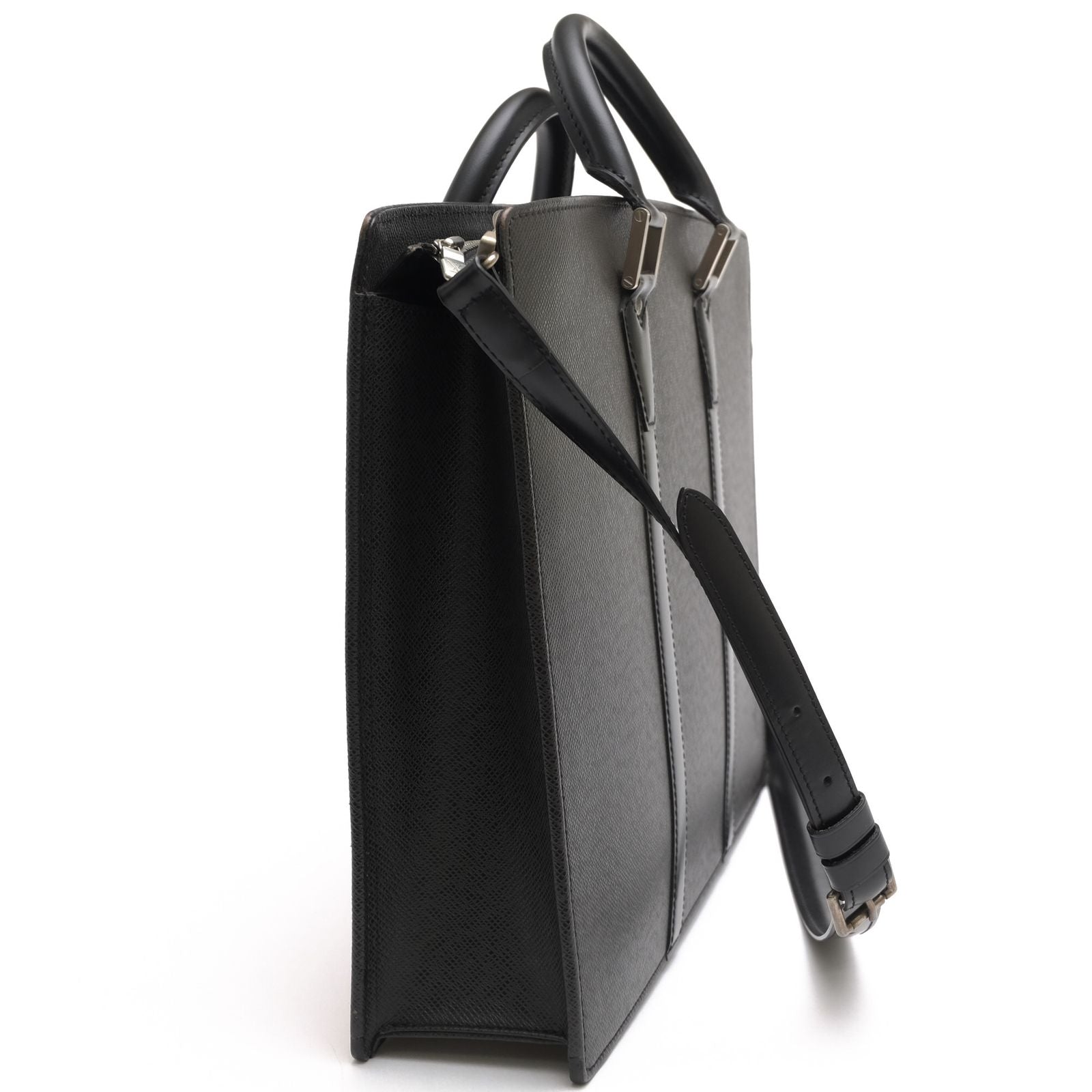 Louis Vuitton Briefcase Business Leather Black Porte Documents Lozan 2-Way — view 3