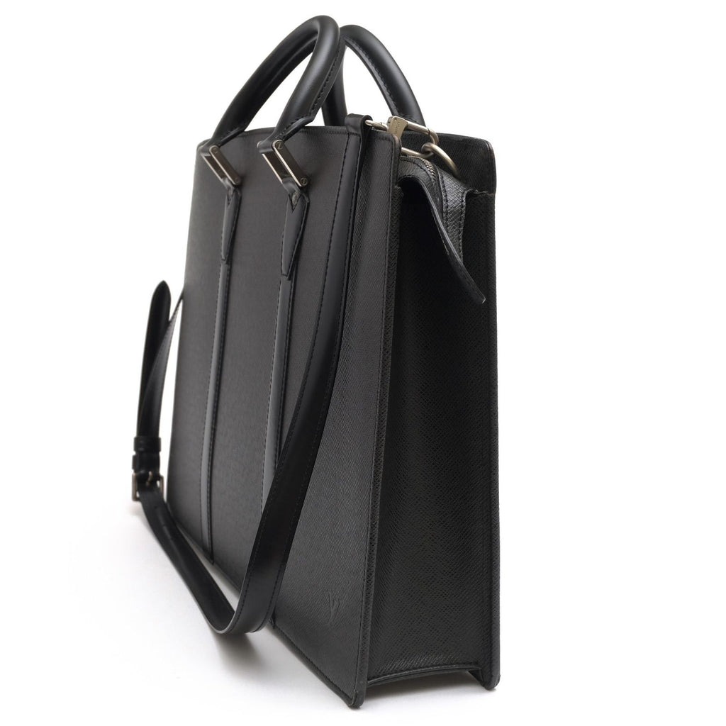Louis Vuitton Briefcase Business Leather Black Porte Documents Lozan 2-Way — view 4