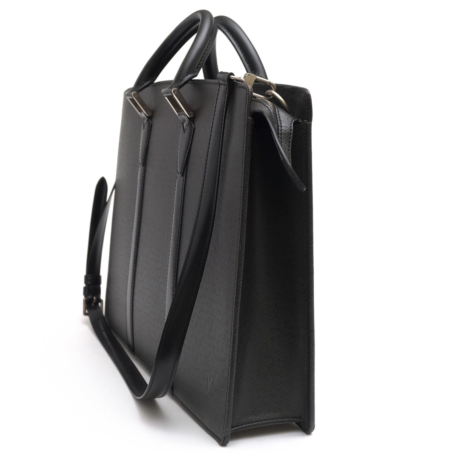 Louis Vuitton Briefcase Business Leather Black Porte Documents Lozan 2-Way — view 4