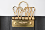 Saint Laurent Key Case Leather Black Gold Key Holder — view 4