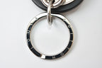 Louis Vuitton Bag Charm Key Holder LV Circle Silver Black Leather Metal — view 2
