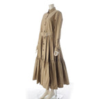 Dior Cotton Pleated Dress Belt Beige 32 — view 2
