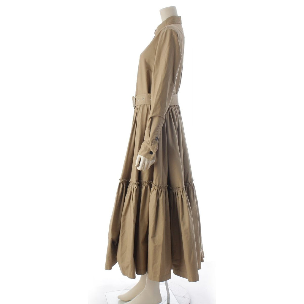 Dior Cotton Pleated Dress Belt Beige 32 — view 3