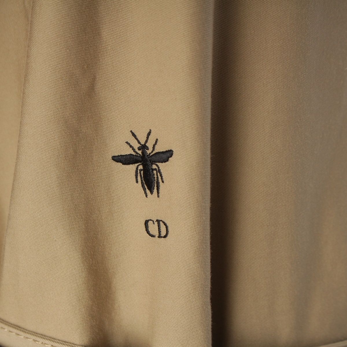 Dior Cotton Pleated Dress Belt Beige 32 — view 7