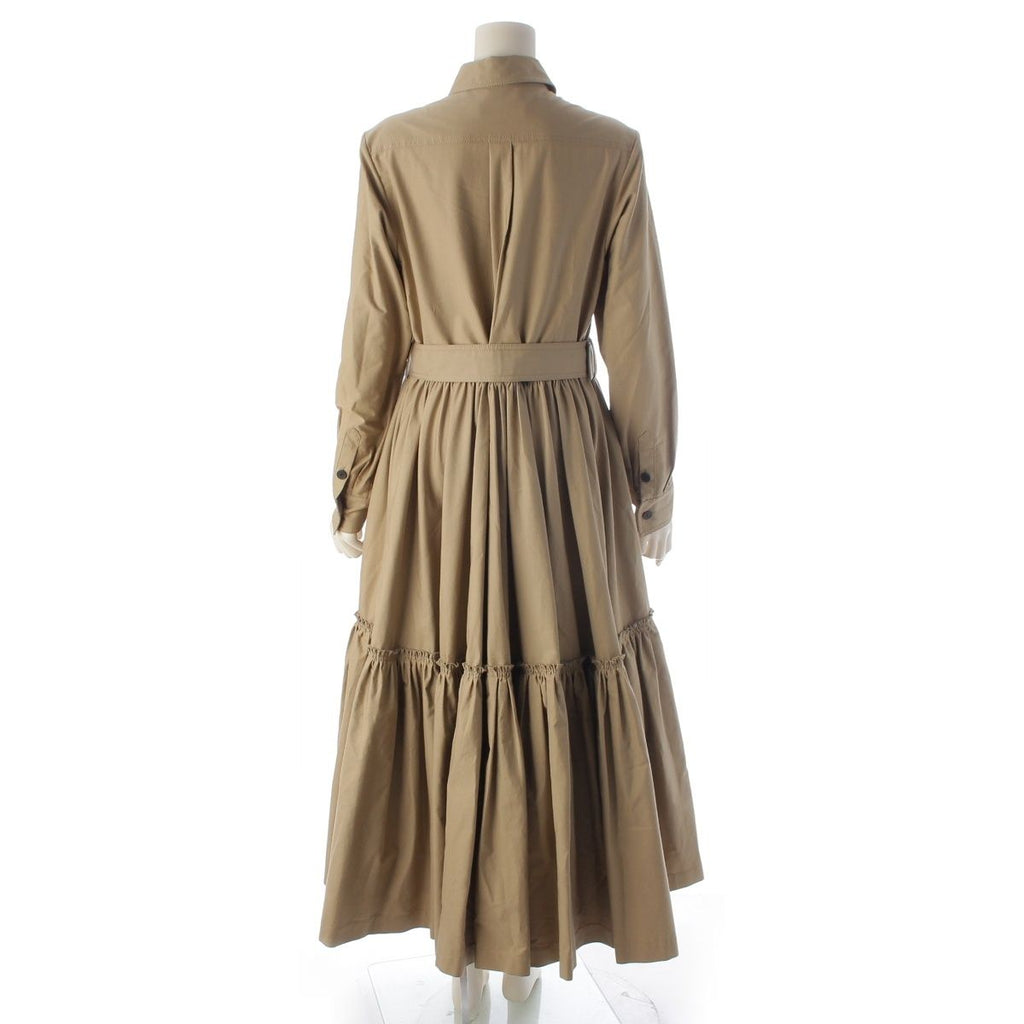 Dior Cotton Pleated Dress Belt Beige 32 — view 4