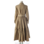 Dior Cotton Pleated Dress Belt Beige 32 — view 4