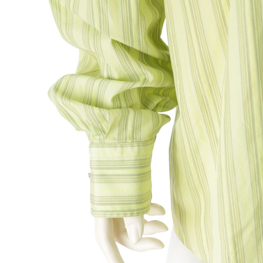 Hermes Striped Long Sleeve Shirt Top Green 43 — view 6