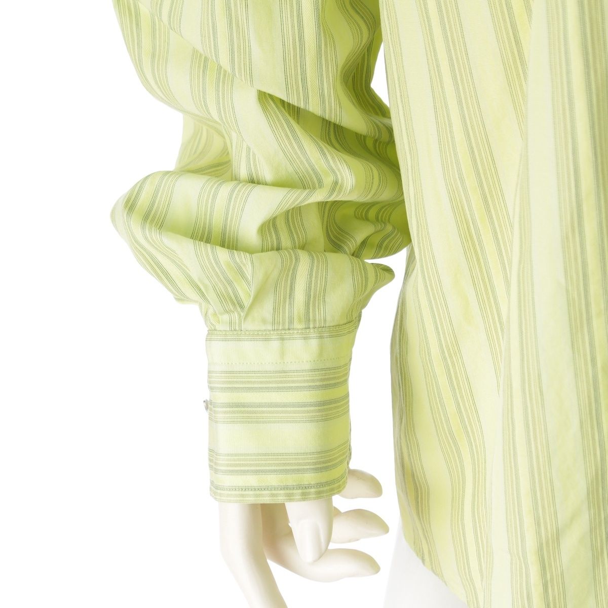 Hermes Striped Long Sleeve Shirt Top Green 43 — view 6