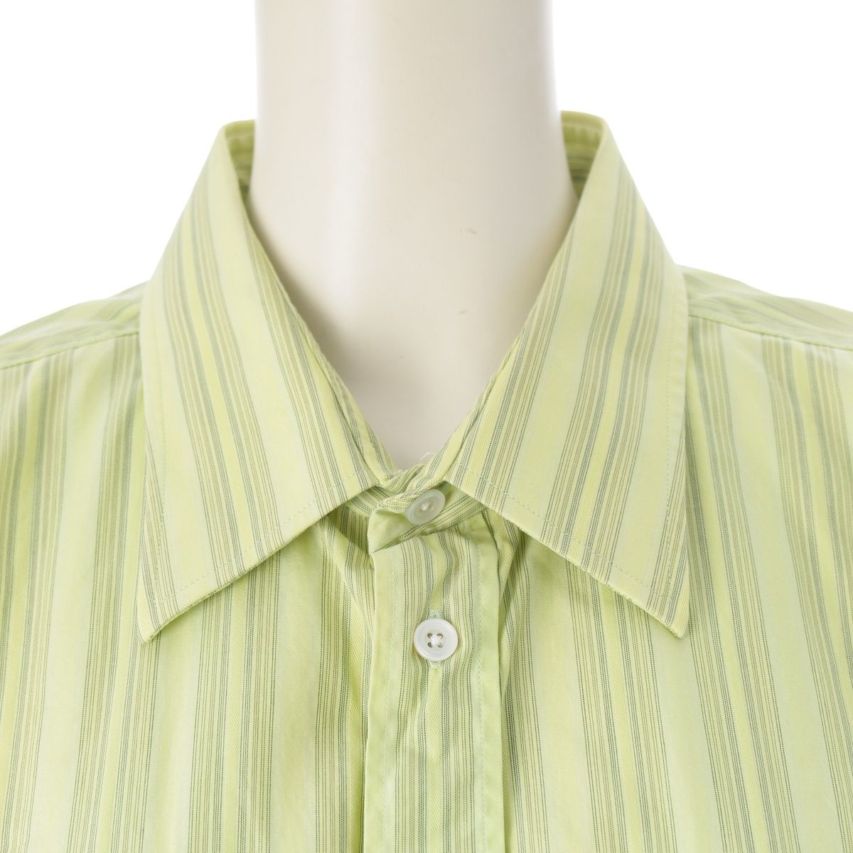 Hermes Striped Long Sleeve Shirt Top Green 43 — view 5