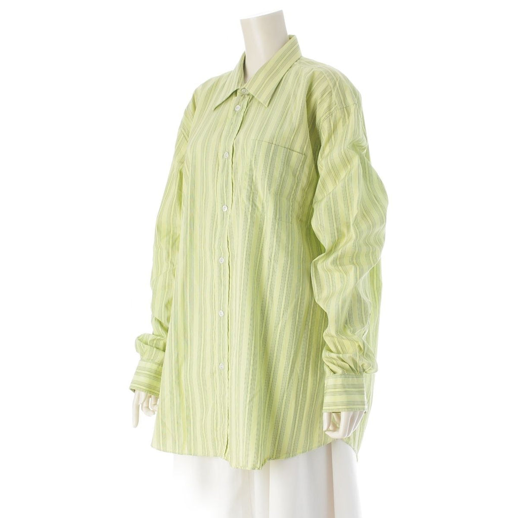 Hermes Striped Long Sleeve Shirt Top Green 43 — view 2