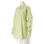 Hermes Striped Long Sleeve Shirt Top Green 43 — view 2
