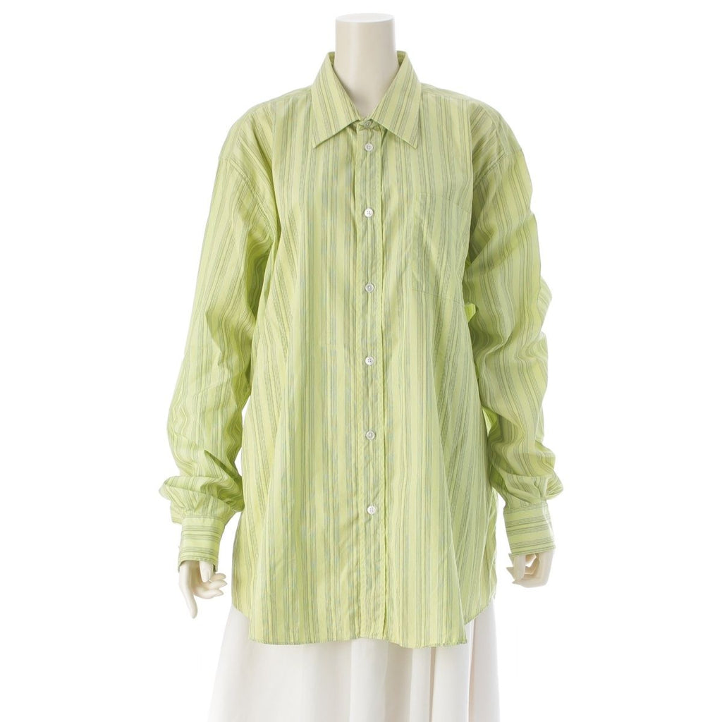 Hermes Striped Long Sleeve Shirt Top Green 43