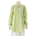 Hermes Striped Long Sleeve Shirt Top Green 43