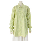 Hermes Striped Long Sleeve Shirt Top Green 43