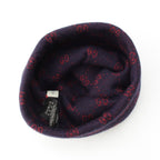 Gucci Alpaca Wool GG Pattern Knit Cap Beanie Hat Navy Red L 59 — view 3