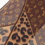 Louis Vuitton Silk Monogram Leopard Sheer Scarf Brown — view 3