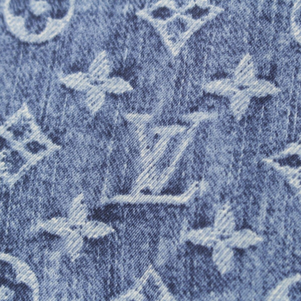 Louis Vuitton Silk Monogram Denim Scarf Blue — view 8