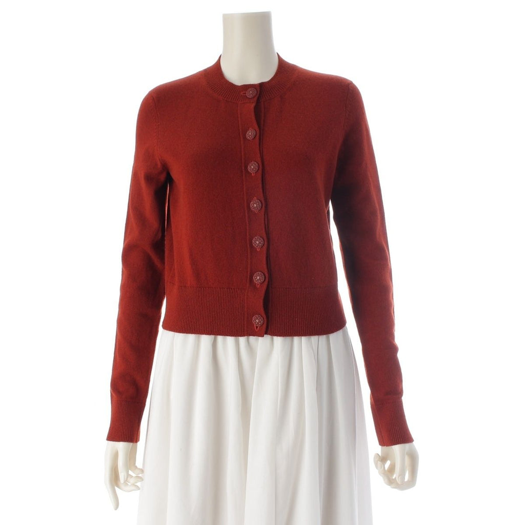 Chanel 18k Cashmere Coco Button Long Sleeve Cardigan Red 34